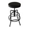 Holland Bar Stool Co Adjustable Stool, Black Wrinkle, Canter Espresso Seat 910BW003 - alternate 1